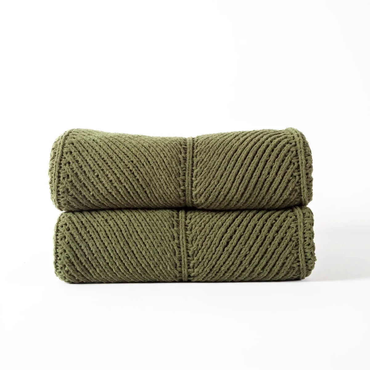 Manta Chenille Tramada Verde Musgo 130x170 - Clocasa | Além do Conforto