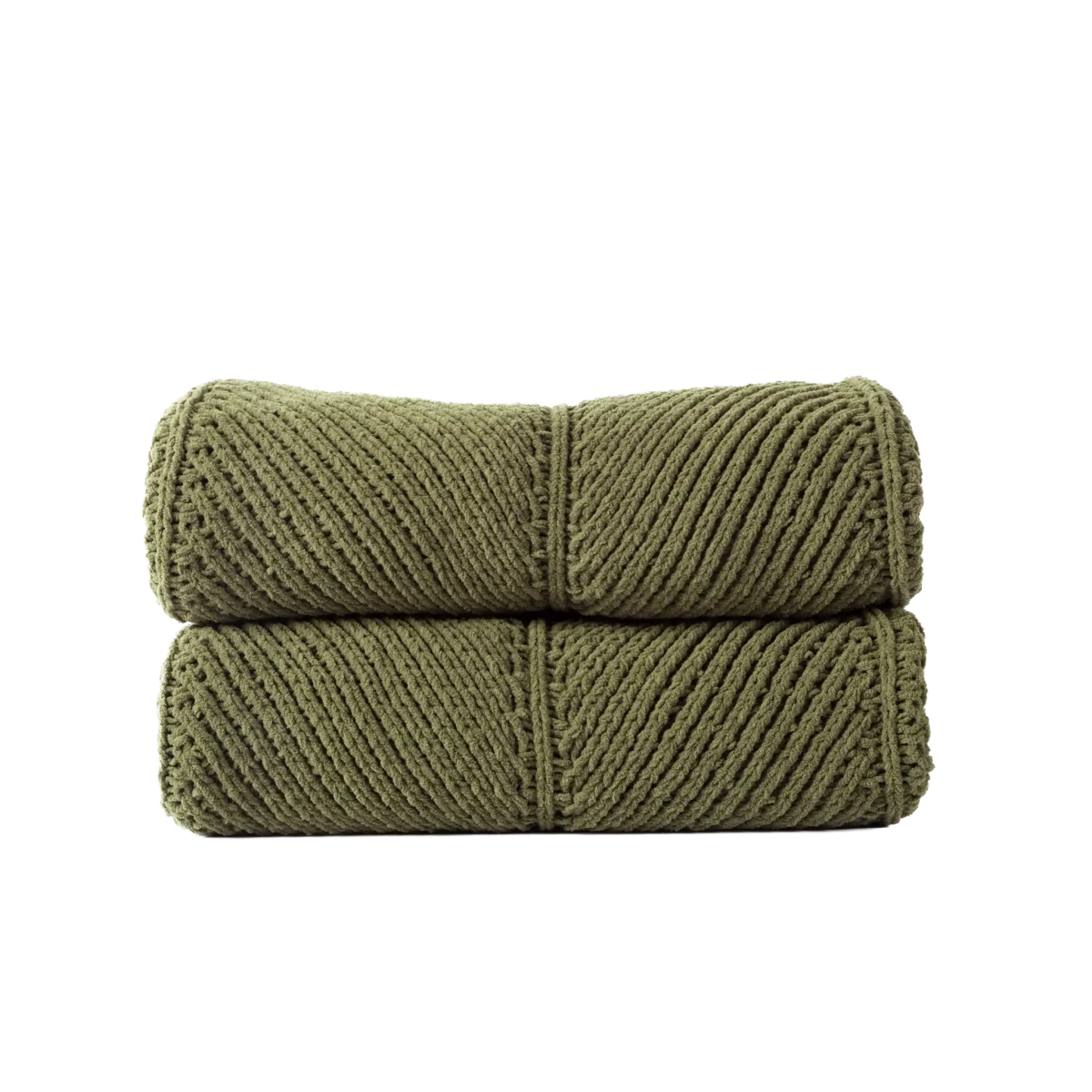 Manta Chenille Tramada Verde Musgo 130x170 - Clocasa | Além do Conforto