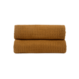 Manta de Algodão com Textura Estilo Waffle Mostarda 130x170 - Clocasa | Além do Conforto