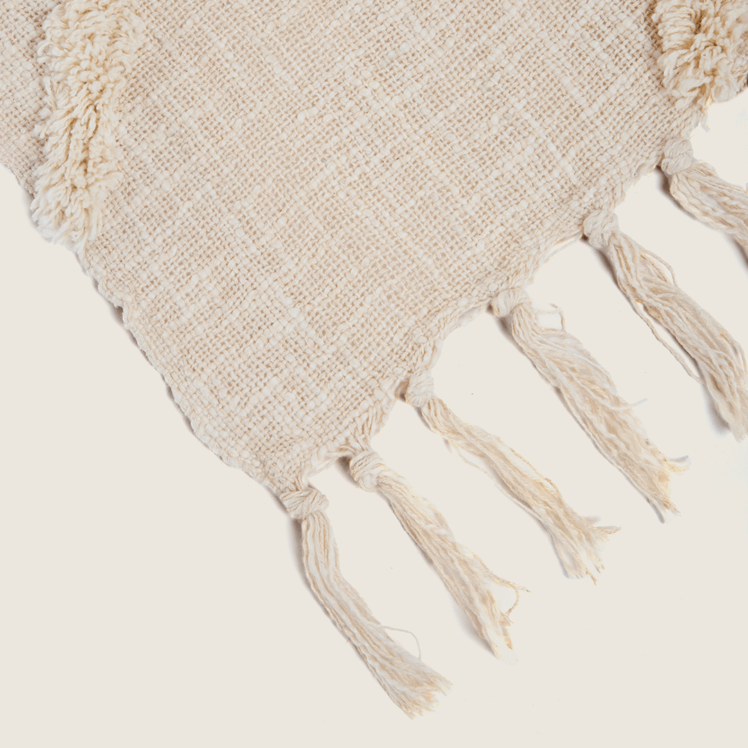 Manta de Algodão em Ondas e Franjas Tufting 130x170 - Clocasa | Além do Conforto