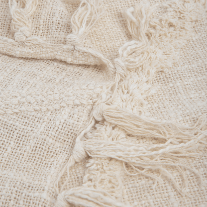 Manta de Algodão em Ondas e Franjas Tufting 130x170 - Clocasa | Além do Conforto