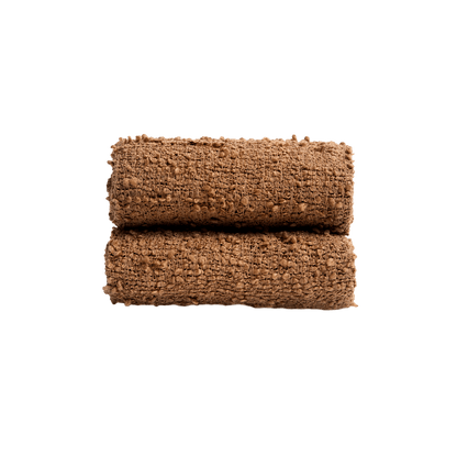 Manta Texturizada em Bouclé Duo Mostarda 130x170 - Clocasa | Além do Conforto