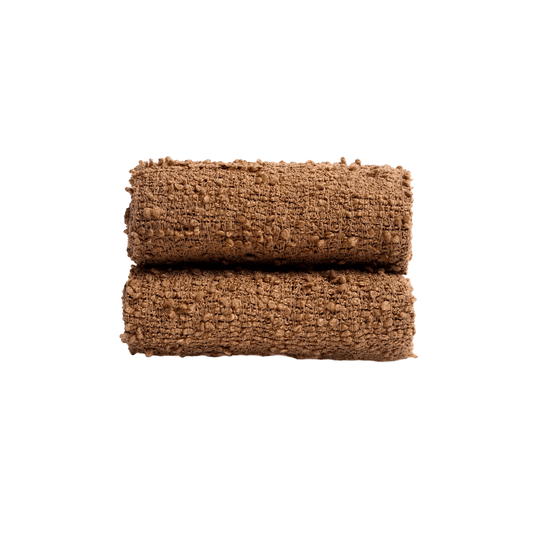 Manta Texturizada em Bouclé Duo Mostarda 130x170 - Clocasa | Além do Conforto