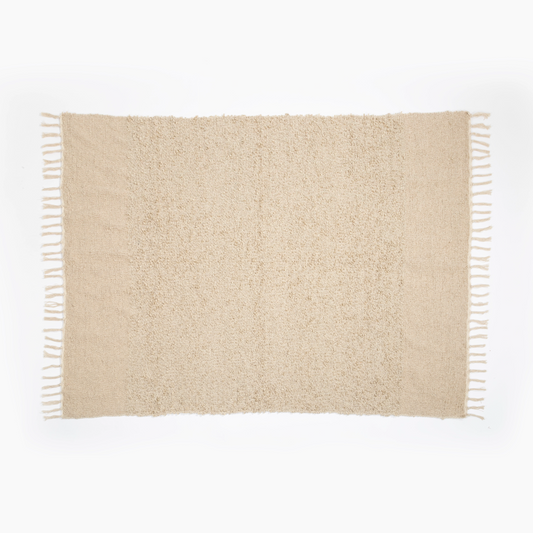 Manta Texturizada em Bouclé Natural 130x170 - Clocasa | Além do Conforto