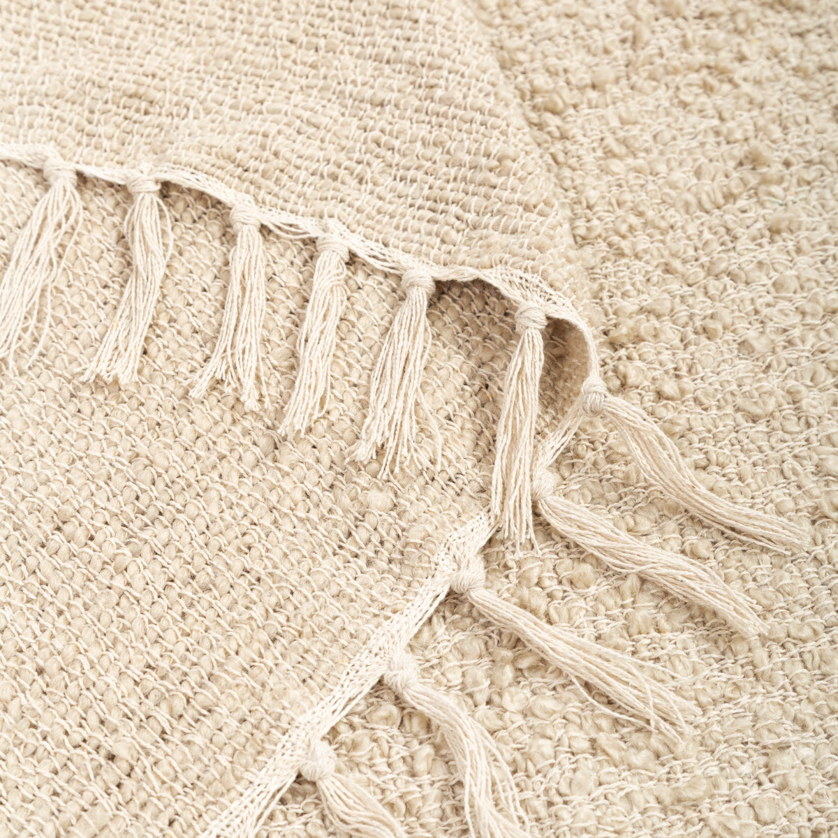 Manta Texturizada em Bouclé Natural 130x170 - Clocasa | Além do Conforto