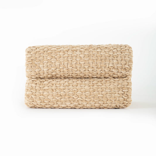 Manta Tramada Bege 130x170 - Clocasa | Além do Conforto