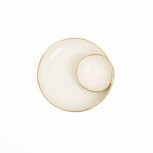 Petisqueira Gold Grande Creme e Gold - Clocasa | Além do Conforto