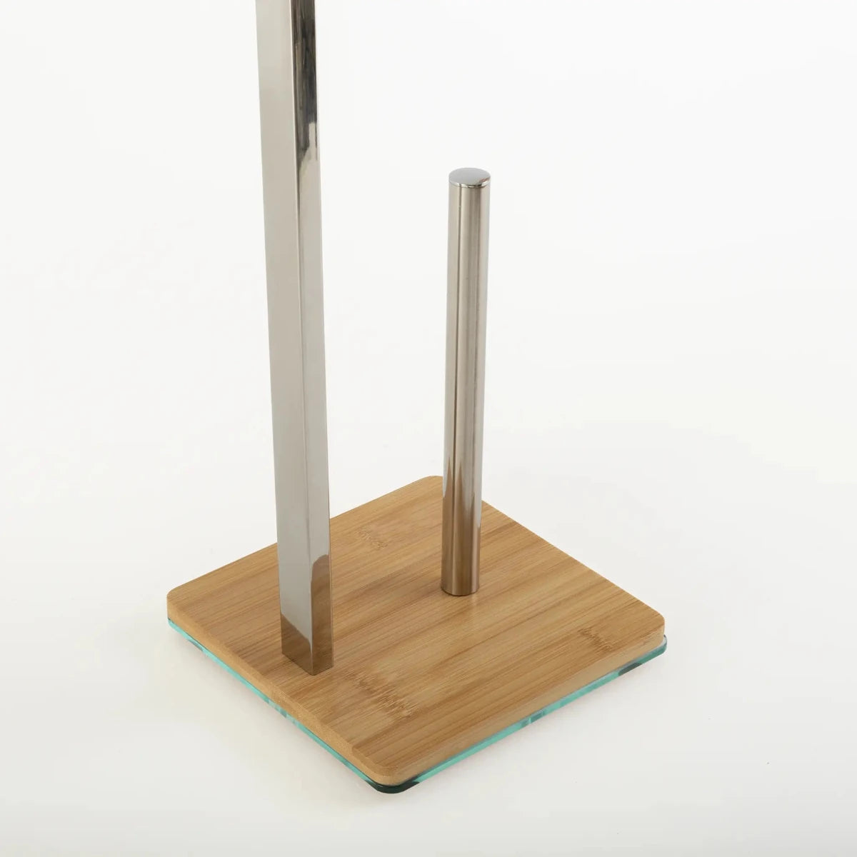 Porta Papel Higiênico de Piso Duplo Inox Bambu - Clocasa | Além do Conforto