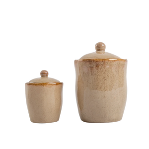 Pote de Cerâmica com Tampa Caramelo - Clocasa | Além do Conforto