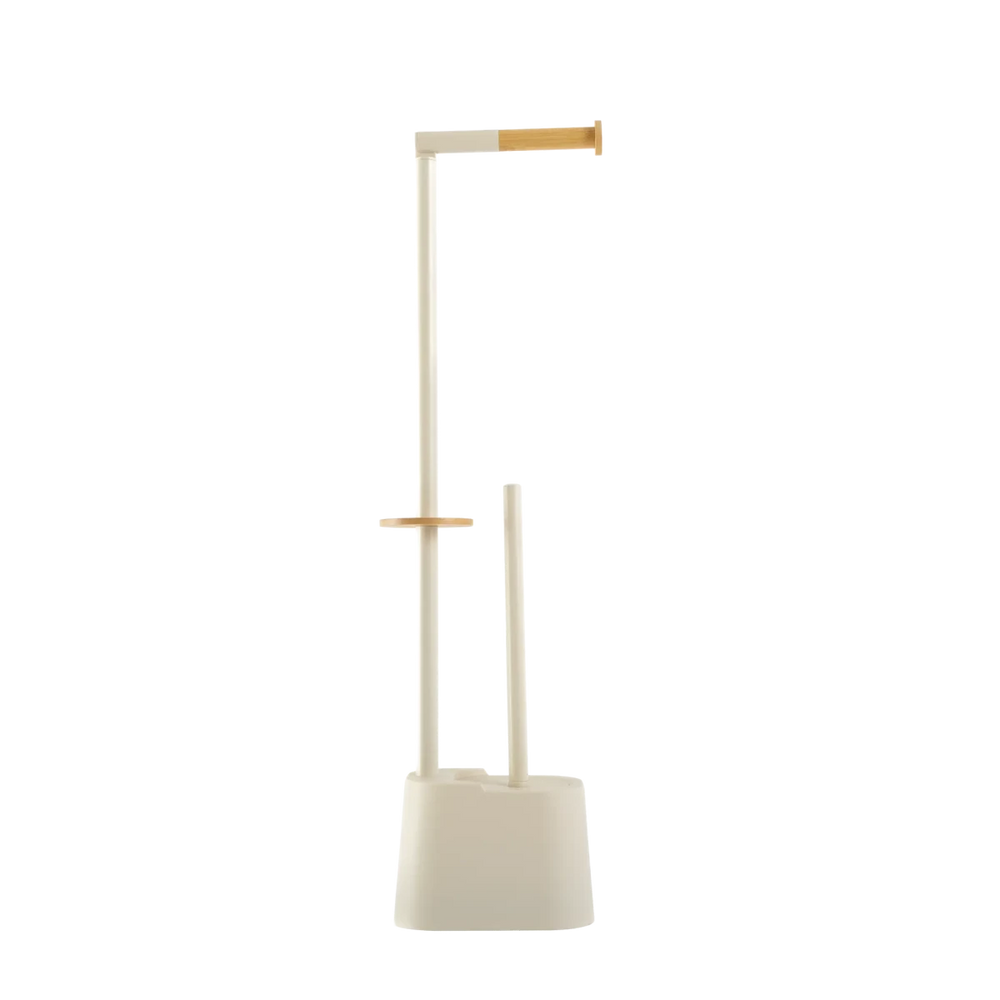 Suporte 2 em 1 Papel Higiênico Escova Sanitária Branco - Clocasa | Além do Conforto