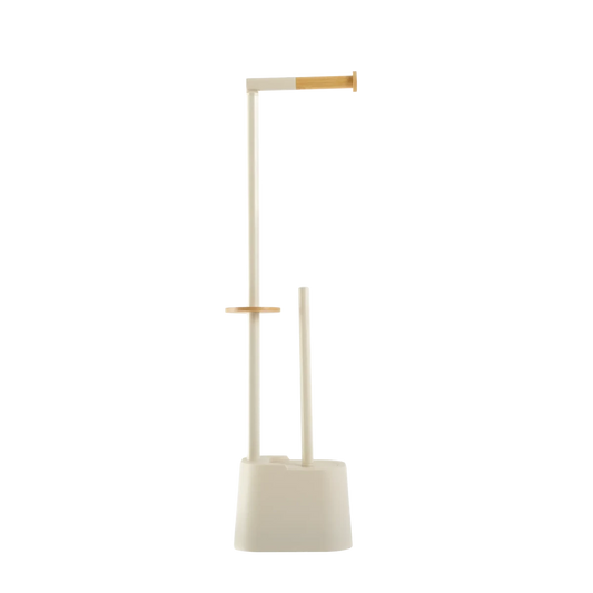 Suporte 2 em 1 Papel Higiênico Escova Sanitária Branco - Clocasa | Além do Conforto
