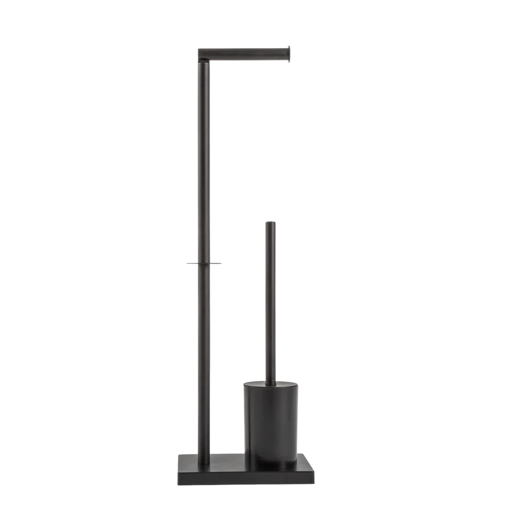 Suporte 2 em 1 Papel Higiênico Escova Sanitária Preto - Clocasa | Além do Conforto