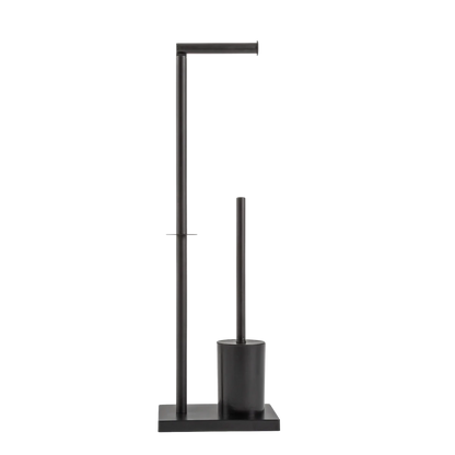 Suporte 2 em 1 Papel Higiênico Escova Sanitária Preto - Clocasa | Além do Conforto