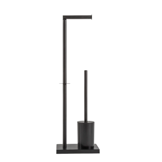 Suporte 2 em 1 Papel Higiênico Escova Sanitária Preto - Clocasa | Além do Conforto