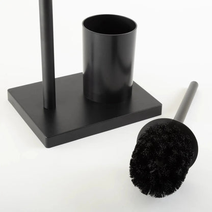 Suporte 2 em 1 Papel Higiênico Escova Sanitária Preto - Clocasa | Além do Conforto