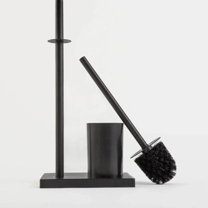 Suporte 2 em 1 Papel Higiênico Escova Sanitária Preto - Clocasa | Além do Conforto