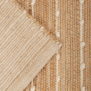 Tapete com Listras Finas em Tom Natural de Lã em Juta 60x180 - Clocasa | Além do Conforto