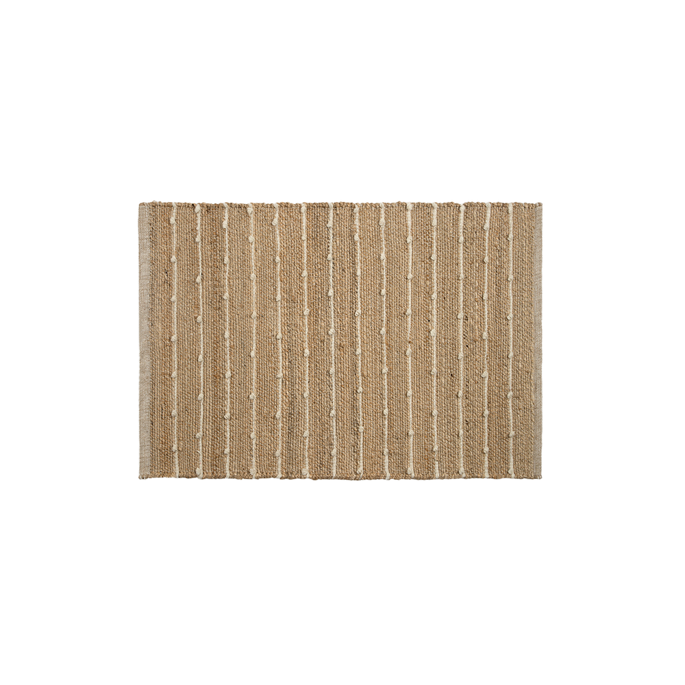 Tapete com Listras Finas em Tom Natural de Lã em Juta 60x90 - Clocasa | Além do Conforto