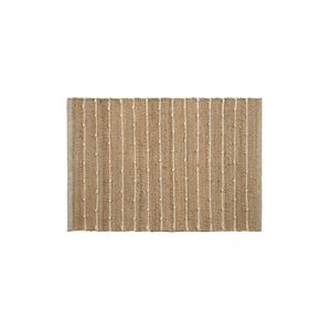 Tapete com Listras Finas em Tom Natural de Lã em Juta 60x90 - Clocasa | Além do Conforto