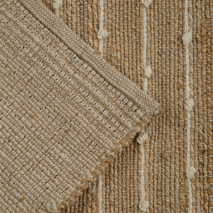 Tapete com Listras Finas em Tom Natural de Lã em Juta 60x90 - Clocasa | Além do Conforto