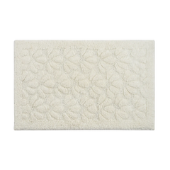Tapete decorativo com estampa floral orgânica no tamanho 50x80 cm confeccionado em puro algodão com texturas e relevos em técnica tufting com base de proteção antiderrapante para maior segurança, traz harmonia visual e preenche o espaço de forma aconchegante com sua presença marcante.