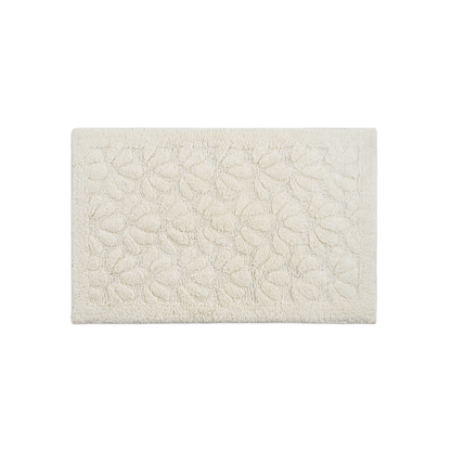 Tapete de Algodão Soft com Flores em Alto Relevo Creme 50x80 - Clocasa | Além do Conforto