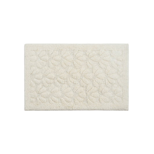 Tapete de Algodão Soft com Flores em Alto Relevo Creme 50x80 - Clocasa | Além do Conforto