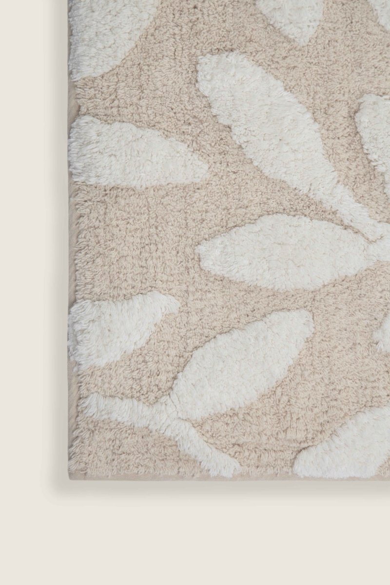 Tapete de Algodão Soft com Folhagem Neutra 50x80 - Clocasa | Além do Conforto