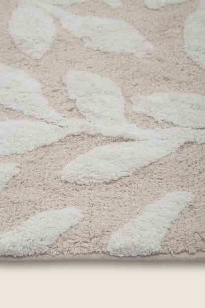 Tapete de Algodão Soft com Folhagem Neutra 50x80 - Clocasa | Além do Conforto