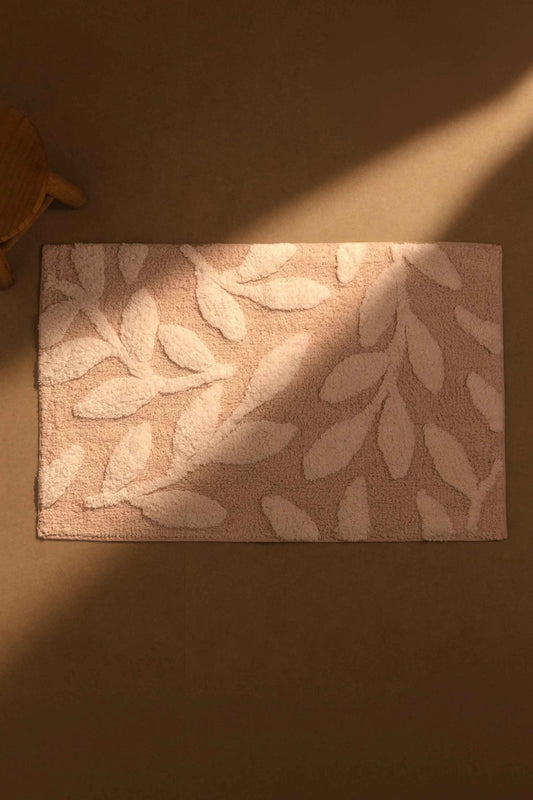 Tapete de Algodão Soft com Folhagem Neutra 50x80 - Clocasa | Além do Conforto