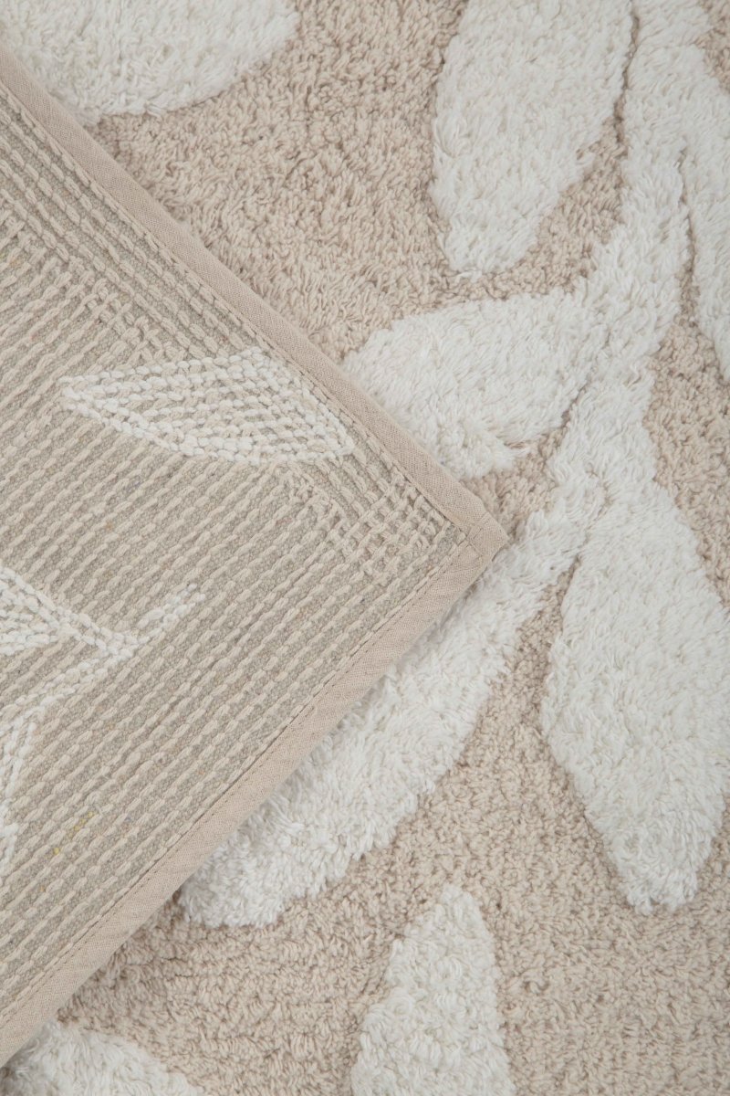 Tapete de Algodão Soft com Folhagem Neutra 50x80 - Clocasa | Além do Conforto