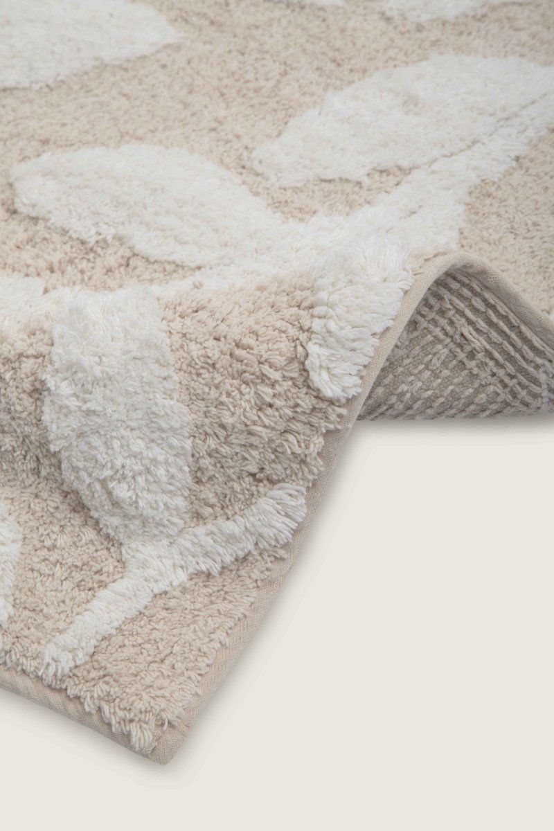 Tapete de Algodão Soft com Folhagem Neutra 50x80 - Clocasa | Além do Conforto