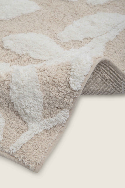 Tapete de Algodão Soft com Folhagem Neutra 50x80 - Clocasa | Além do Conforto