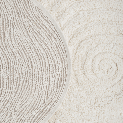 Tapete de Algodão Soft com Ondas em Espiral Orgânico 50x80 - Clocasa | Além do Conforto