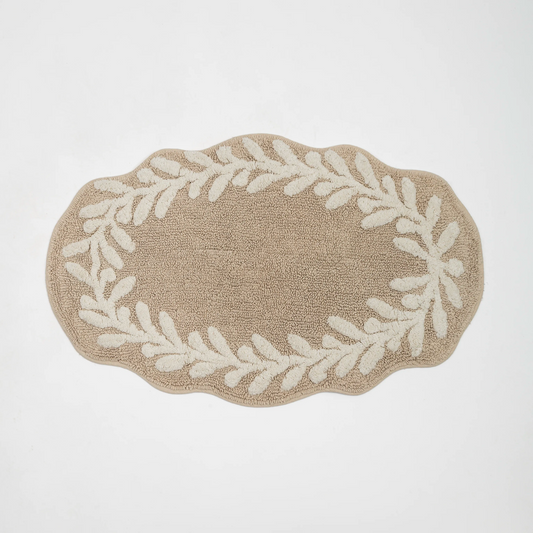 Tapete Floral Orgânico 50X80 Natural - Clocasa | Além do Conforto