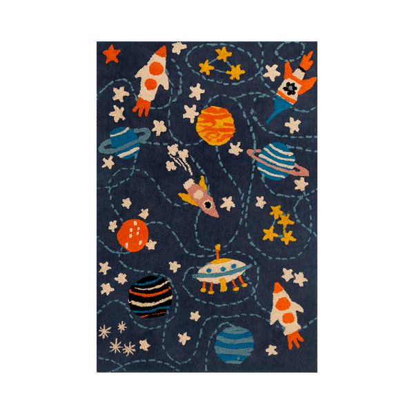 Tapete infantil decorativo super macio na cor azul confeccionado em puro algodão com texturas e relevos em técnica tufting com costuras e acabamentos reforçados nas bordas, combina perfeitamente funcionalidade, alta durabilidade e elegância na decoração de interiores.