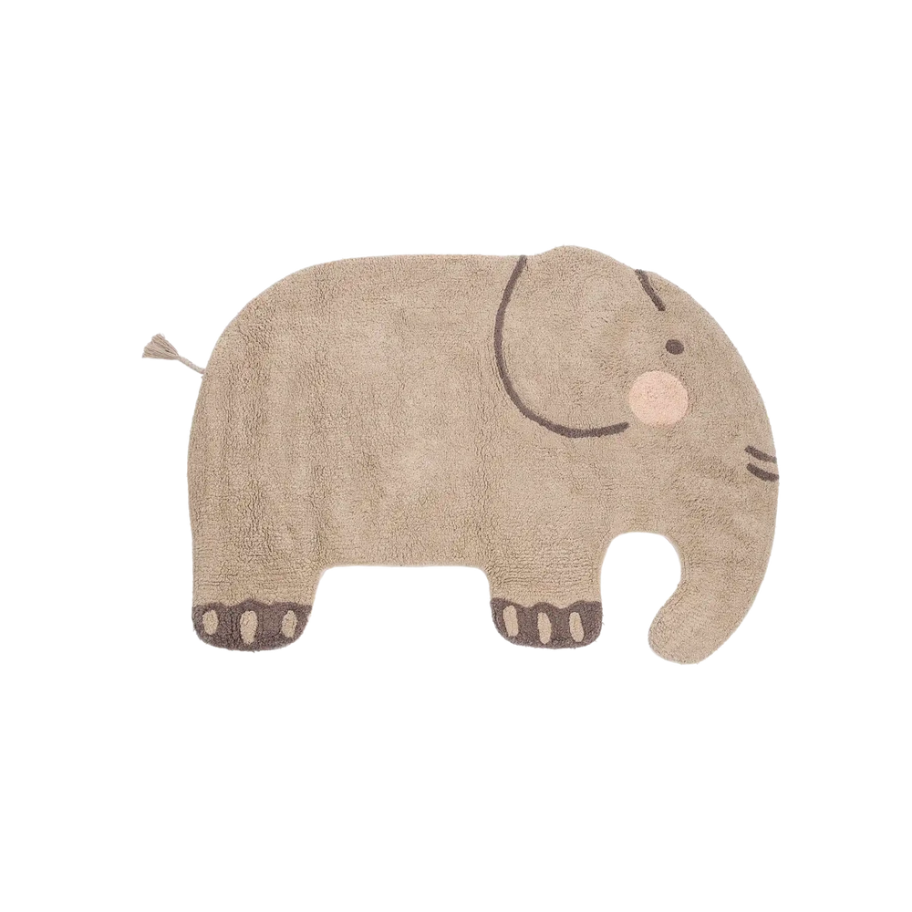 Tapete Infantil Elefante De Algodão Cinza 80x100 - Clocasa | Além do Conforto