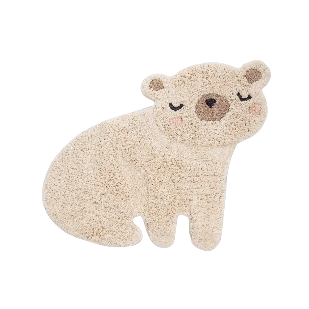 Tapete Infantil Urso De Algodão Natural 80x80 - Clocasa | Além do Conforto
