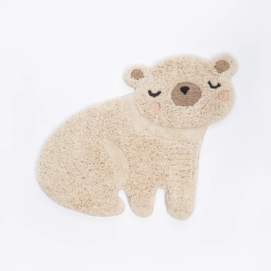 Tapete Infantil Urso De Algodão Natural 80x80 - Clocasa | Além do Conforto