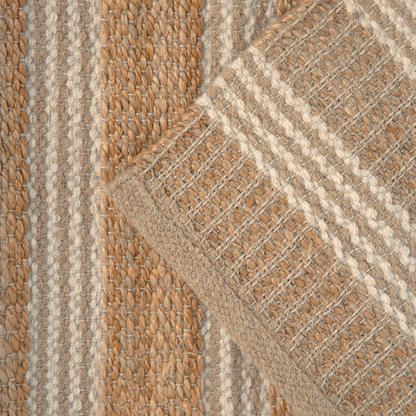 Tapete Listrado em Tom Natural de Lã em Juta 60x90 - Clocasa | Além do Conforto
