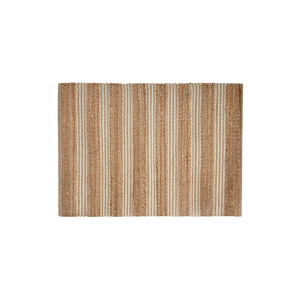 Tapete de algodão decorativo na cor natural confeccionado em algodão natural sustentável de alta resistência com costuras e acabamentos reforçados nas bordas, agrega valor estético e uma agradável sensação de acolhimento para o bem-estar da família.