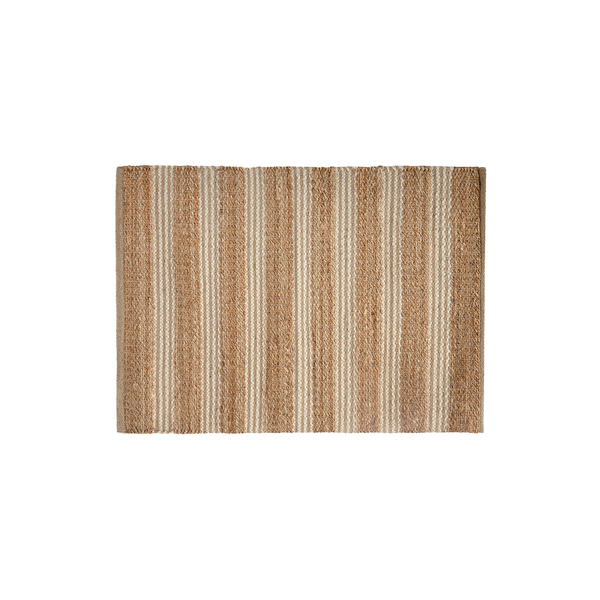 Tapete de algodão decorativo na cor natural confeccionado em algodão natural sustentável de alta resistência com costuras e acabamentos reforçados nas bordas, agrega valor estético e uma agradável sensação de acolhimento para o bem-estar da família.