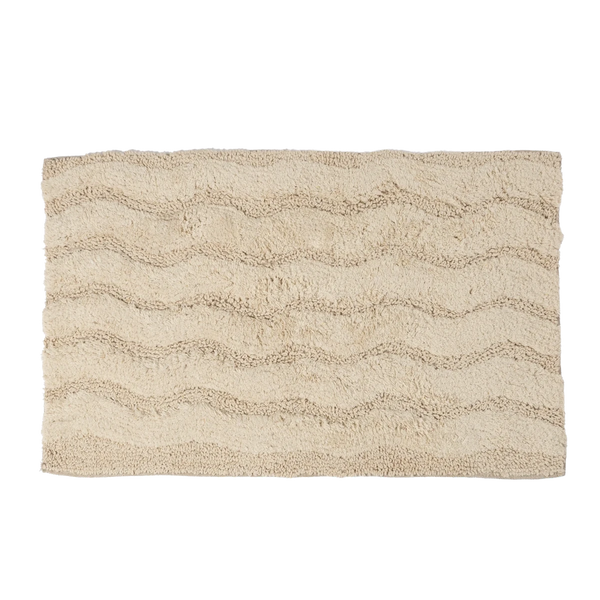 Tapete Ondas Relevo 50X80 Natural - Clocasa | Além do Conforto