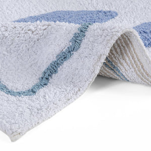 Tapete Peixe Azul Relevo 50X80 Branco - Clocasa | Além do Conforto