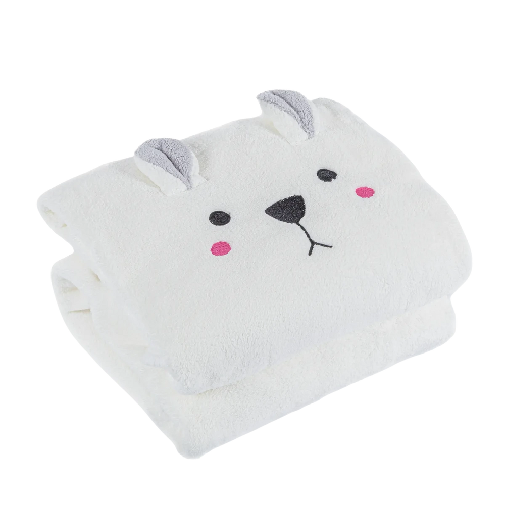 Toalha de Banho com Capuz Urso 70X140 Branco - Clocasa | Além do Conforto
