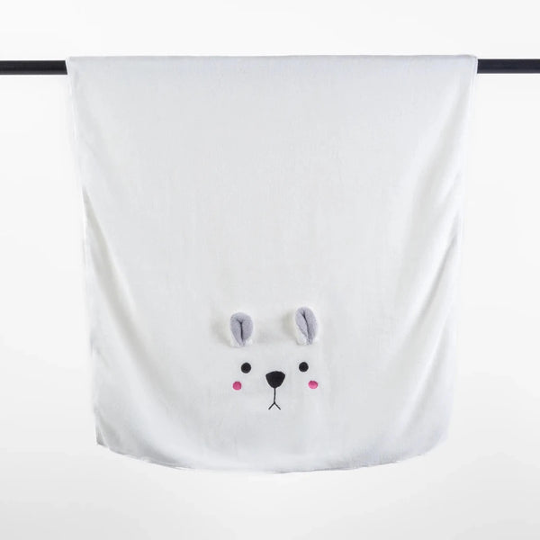 Toalha de Banho com Capuz Urso 70X140 Branco - Clocasa | Além do Conforto