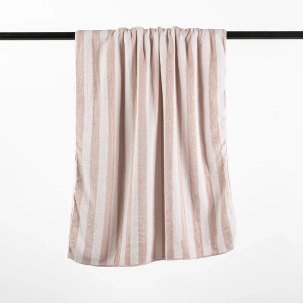 Toalha de Banho Listrada 70X140 Rosa - Clocasa | Além do Conforto