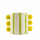 Vaso Cerâmica Limão Siciliano Listrado Verde - Clocasa | Além do Conforto