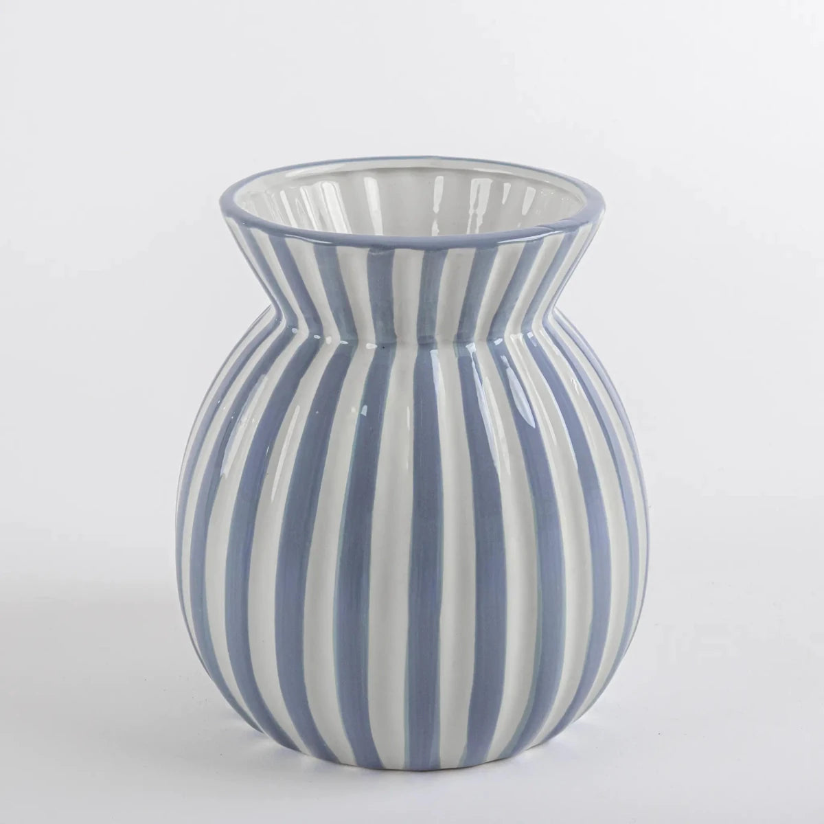 Vaso de Cerâmica Listrado Azul - Clocasa | Além do Conforto