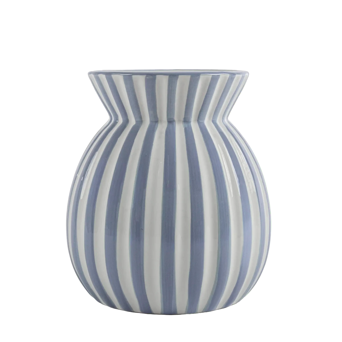 Vaso de Cerâmica Listrado Azul - Clocasa | Além do Conforto